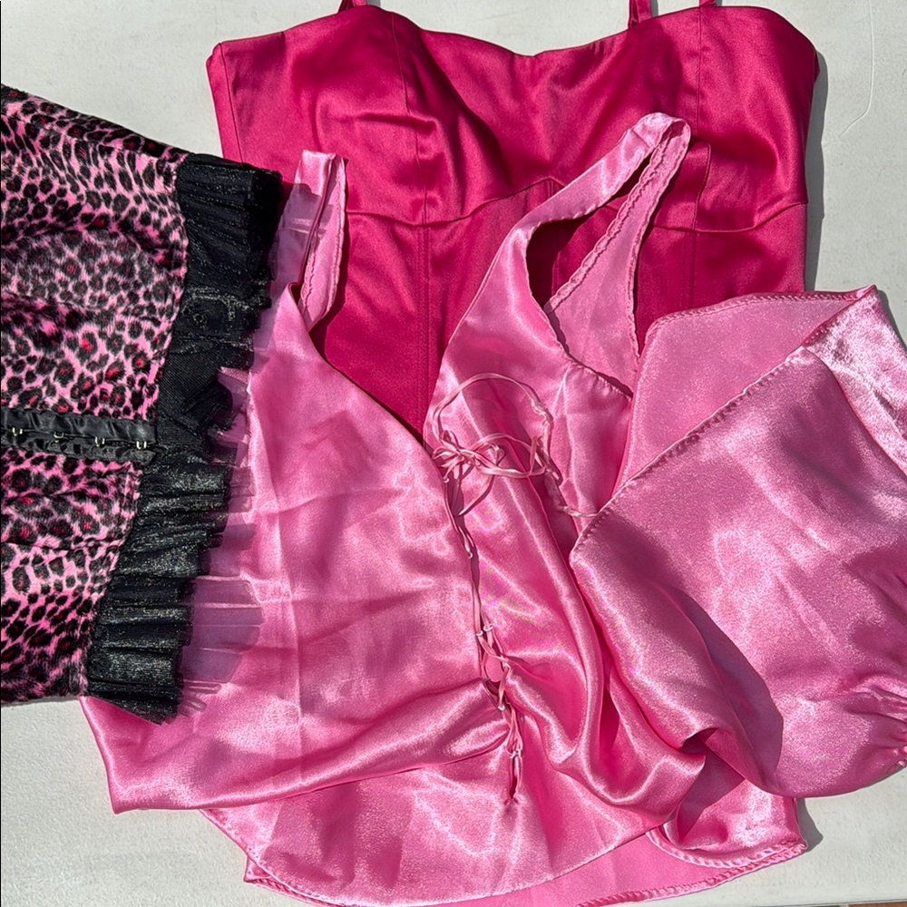 Elegant Pink and Red Women's Intimates Set